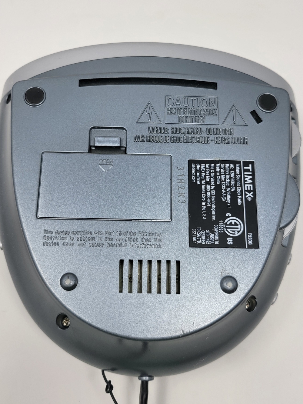 Timex Digital Alarm Clock - Silver with Green Display - Picture 5 of 6